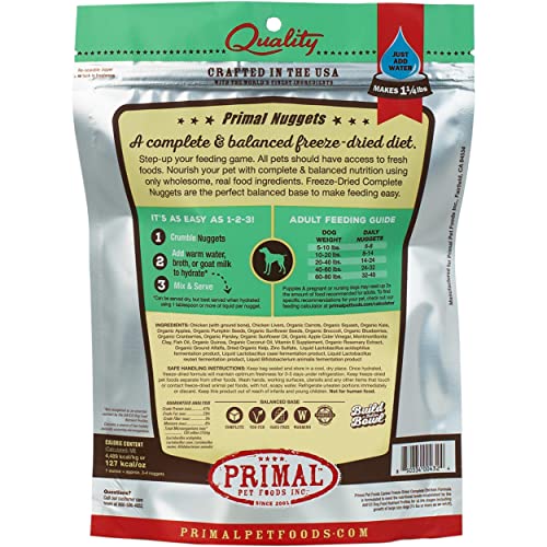 Primal Freeze Dried Dog Food Nuggets Chicken Formula, Crafted in The