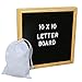 EXCELLO GLOBAL PRODUCTS Felt Letter Board 10x10 Oak Frame with 300 Changeable Letters, Numbers and Punctuation and Wall Mounting Bracket and Canvas Storage Bag