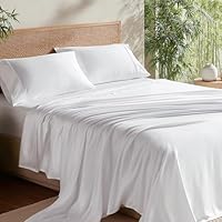 Bedsure King Size Sheet Set, Cooling Sheets, Rayon Derived from Bamboo, Deep Pocket Up to 16