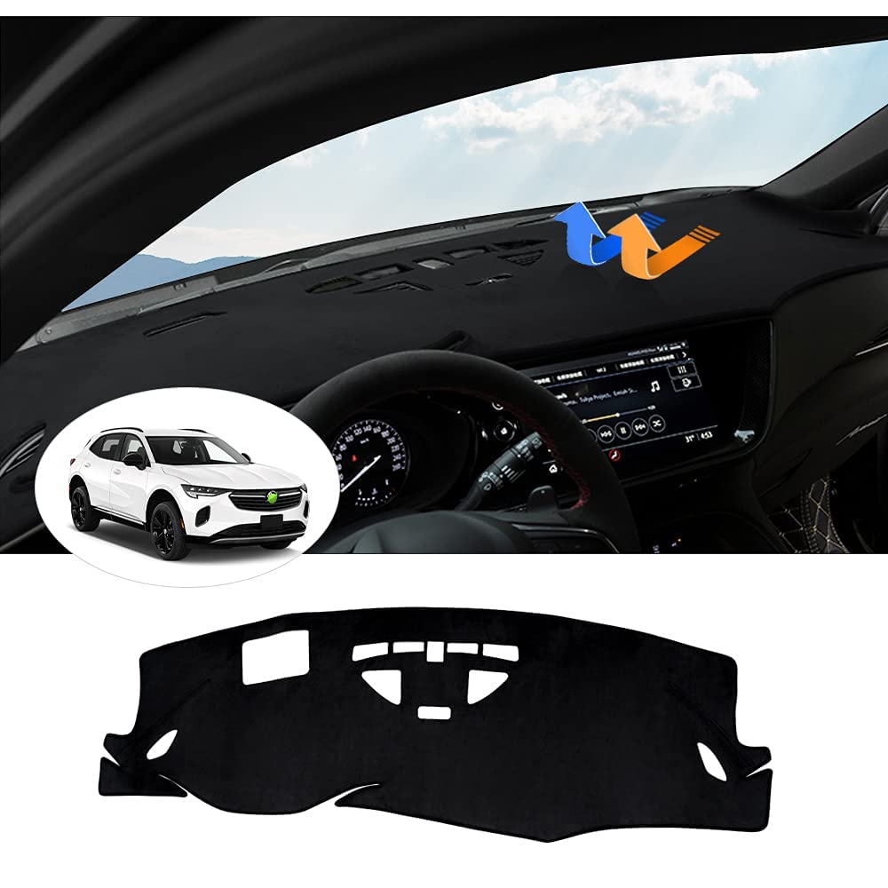 Photo 1 of Autorder Dashboard Cover Mat for 2021-2023 Buick Envision Accessories Dash Cover Flannel Dash Mat Sunshade Glare UV Rays Protector (Left Hand Drive with HUD)