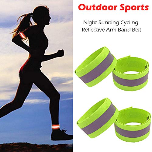 image for MIS1950s 4Pcs Night Running Cycling Elastic Reflective Arm Band Belt S