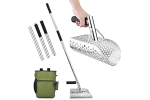 EEEOZ Beach Sand Scoop with Non-Slip Handle,Metal Detecting Tool,Beach Underwater Treasure Hunting, Stainless Steel Water Metal Detecting Tool Digging Shovel Fast Sifting Metal Detector. (style6)