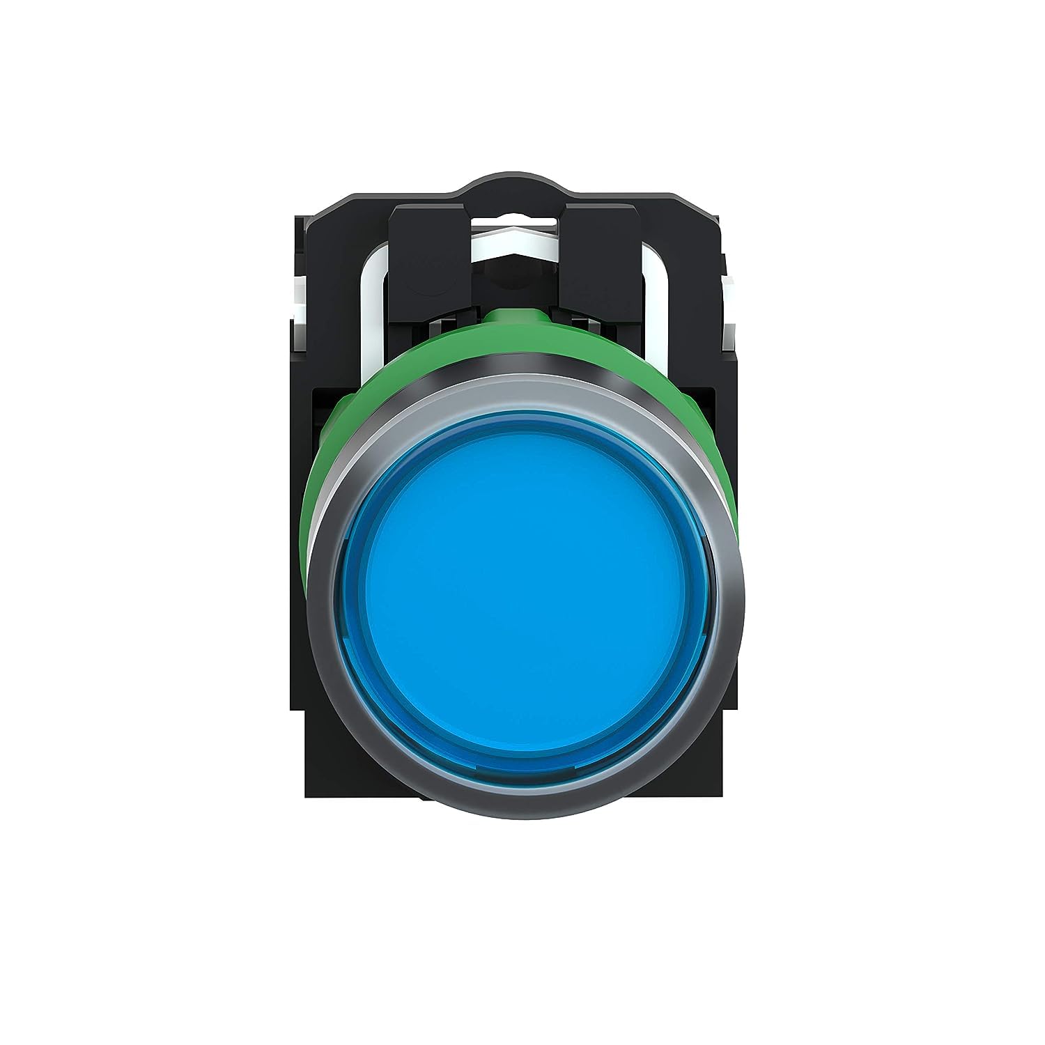 Schneider Electric Illuminated push button, Harmony XB5, plastic, blue flush, 22mm, universal LED, plain lens, 1NO + 1NC, 230...240V AC — image 1