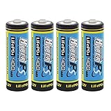 (4-Pack) HyperPS 3.2V LiFePo4 14430 (14 x 43mm) 400mAh Rechargeable Battery for Solar Panel Light, Tooth Brush, Shaver, Flashlight