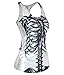 Amoluv hot Fashion Female Skeleton White Sleeveless Vest Printed Vest