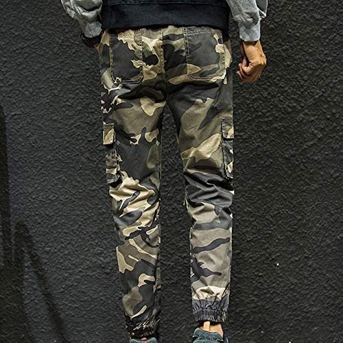 Yoga Pants for Women,Mens Fashion Camouflage Pocket Nine Points Small Feet Looser Casual Pant,Women's Activewear,Khaki,X