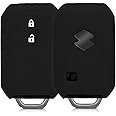 kwmobile Key Cover Compatible with Suzuki 2 Button Car Key Keyless Go - Soft Silicone Car Fob Holder Protector Case - Black