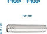 ERGAOBOY 2 Pcs 1in BSP Nipple Cast Pipe 304 Stainless Steel Fittings view 2