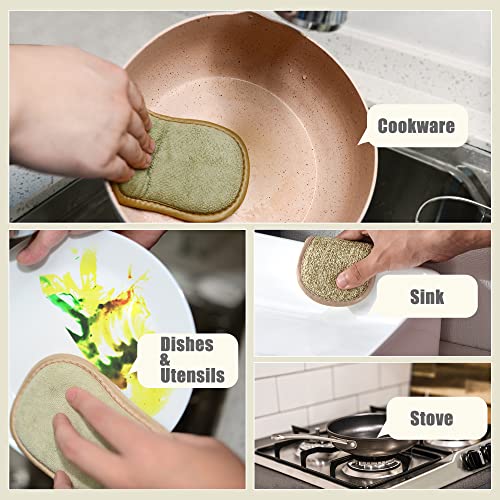 Bear family Multipurpose Kitchen Scrub Sponges 6 Pack, Heavy Duty