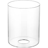 Golhom Large Clear Cylinder Glass Lamp Shade, Lip-less Light Fixture Cover, Replacement Globe for Desk Lamps, Wall Sconces, Pendant Light