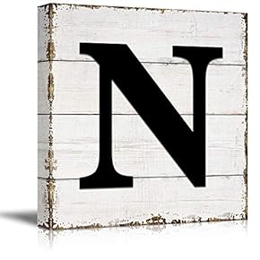 wall26 Canvas Wall Art English Letter Wood Background...