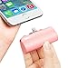 iWALK Portable Charger with Built in Plug, 3300mAh Ultra-Compact Power Bank External Battery Pack Charger Compatible with iPhone 5 6 7 8 Plus X SE XS, iPad, Pink