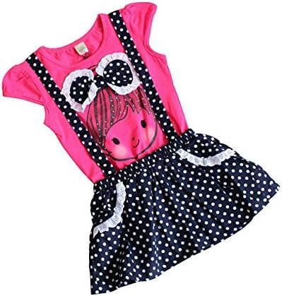 DFXIU Baby Girl's Ballet Casual Short Sleeve Dance Skirt One-piece Dress (2-3 Years Old, Rose)