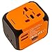 Ailuner Travel Adapter,Worldwide Power Converters Universal World Travel Plug Adapter with 2.4A Dual USB Charger & Worldwide AC Wall Outlet Plugs for USA EU UK AU