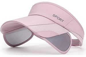 Sun Visor Hat for Women and Men - Retractable Brim Sport Hat, Summer Golf Tennis Running Beach Hat with Ponytail Hole