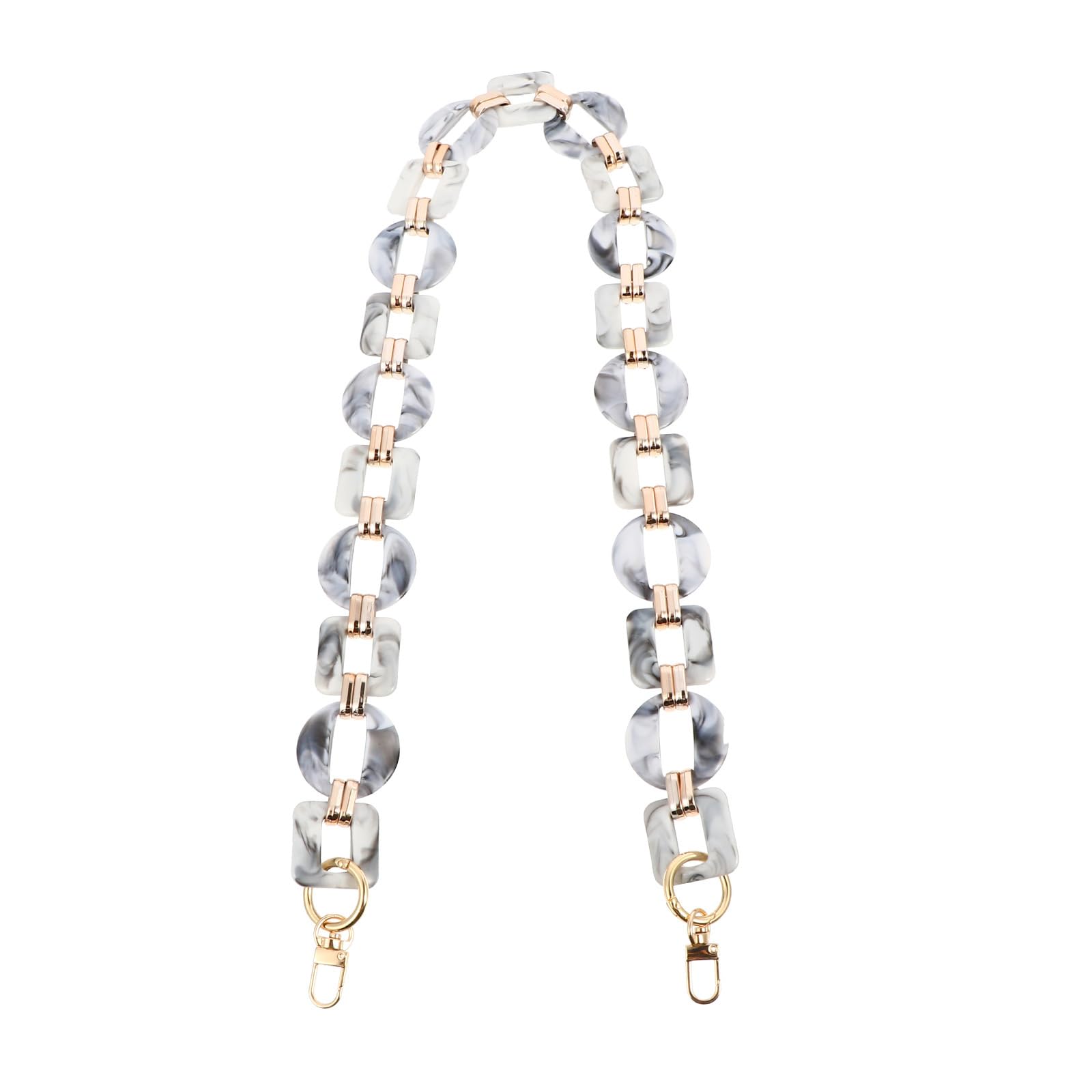Amosfun White Resin Purse Strap Chunky Bag Chain Handle Clutch Purse Top Handle for Handbag Shoulder Crossbody Bag Replacement 80cm