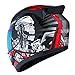 1Storm Motorcycle Bike Full FACE Helmet Mechanic Skull - Tinted Visor RED