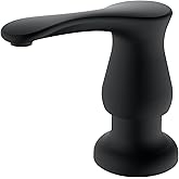 GAGALIFE Sink Soap Dispenser Matte Black, Built in Soap Dispenser with 17 OZ Bottle, Lotion Dispenser for Kitchen Sink, Refill from The Top