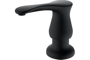 GAGALIFE Sink Soap Dispenser Matte Black, Built in Soap Dispenser with 13 OZ Bottle, Lotion Dispenser for Kitchen Sink, Refill from The Top