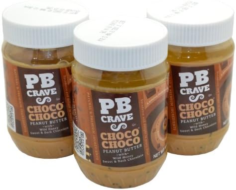 PB Crave Natural Peanut Butter, Choco Choco, 16oz Jars, (Pack of 3)