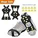 HoFire Ice Cleats for Shoes and Boots, Ice Snow Traction Cleats Grippers, Non Slip Shoe Ice Grippers,10 Steel Rubber Spikes Crampons Anti Easy Slip Studs Crampons Slip-on Stretch Footwear(Black, M)