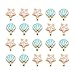 BigOtters 20 pcs Seashell Starfish Charms, Starfish Metal Beads, Alloy Charms Pendants for Jewelry Making and Crafting (Blue and Pink)