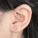 Zysta Pair Clear Cubic Zirconia 16G Earring Studs Round Rhinestone Diamond Stainless Steel Post Back Ball Screw Men Women Nose Helix Cartilage Ear Lobe Small Cute Piercing Jewelry