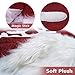 Ivenf Christmas Tree Skirt, 48 inches Luxury Red Burlap Snowflake with White Thick Plush Faux Fur Trim Skirt, Rustic Xmas Tree Holiday Decorations…