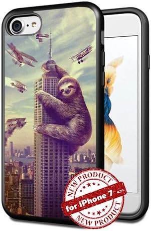 Funny Sloth Case Apple iPhone 7 King Kong Picture Art Design Cover Slim Rubber Case