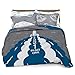 Where The Polka Dots Roam Full/Queen Rocket Reversible Duvet Cover with 2 Pillowcases for Kids Bedding (L 90in x W 92in)