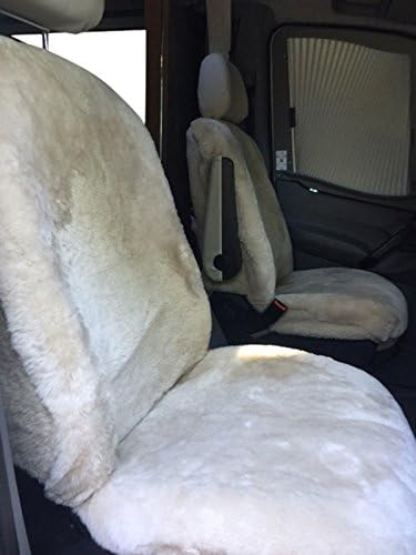 (2) Sheepskin Seat Covers (pair) Highest Quality Sprinter Van Dodge Mercedes Class B, Class C, Motorhome, Van (Pearl)