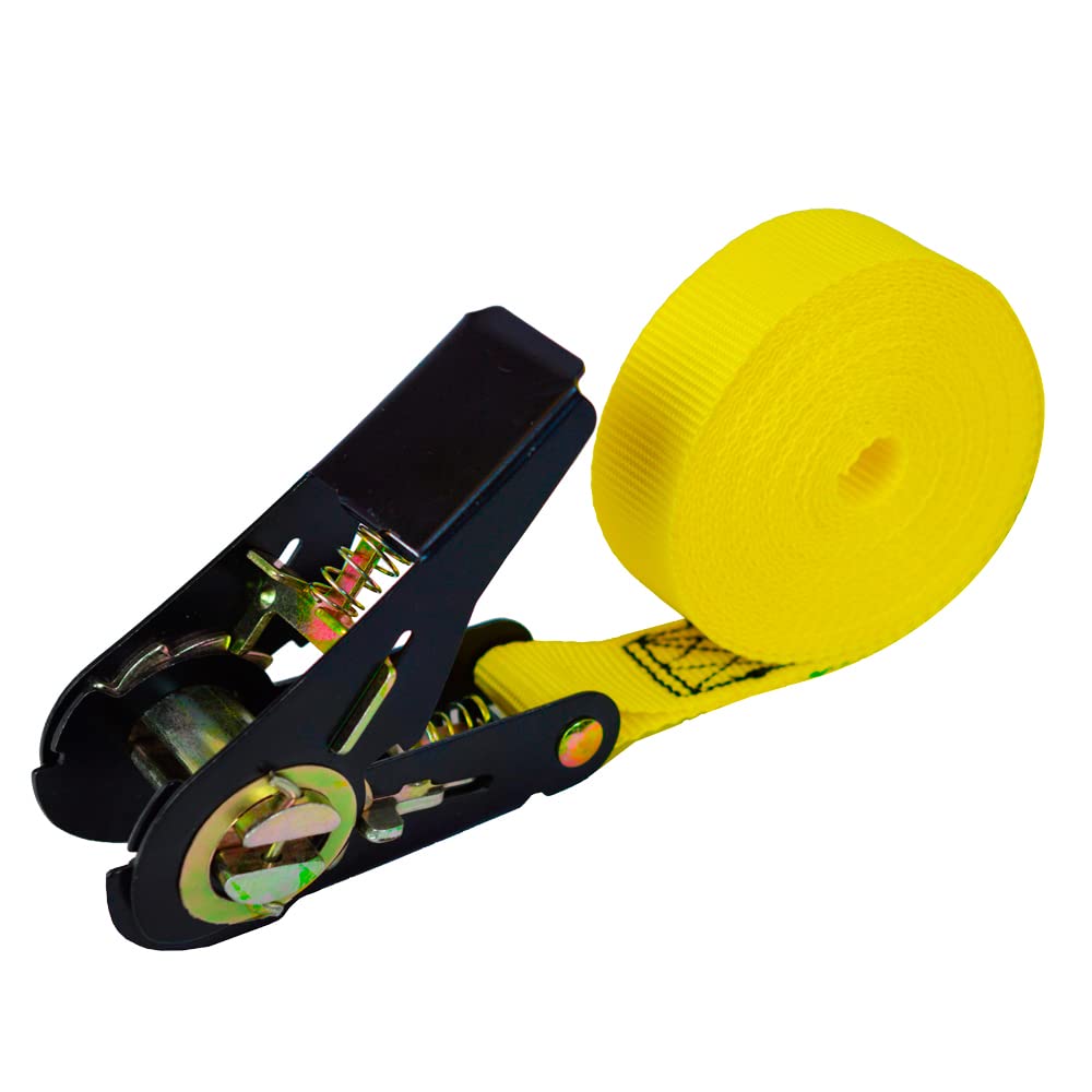 R25SF. Ratchet Strap for Moderately Heavy Loads. Real Breaking Resistance 4400 lb (2000kg) Length 16,4 ft (5 m). 027135025108