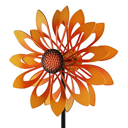 3D Kinetic Wind Spinners with Stable Stake Metal Garden Spinner with Reflective Painting Unique Lawn Ornament Wind Mill for Outdoor Yard Lawn Garden Decorations - Thumbnail 7