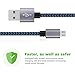 Amoner Micro USB Cable, 6FT Premium Nylon Braided USB Charging Cord for Android, Samsung Galaxy, HTC, Nokia, BlackBerry, Sony and Other Tablet Smartphone(Blue,3 Pack)