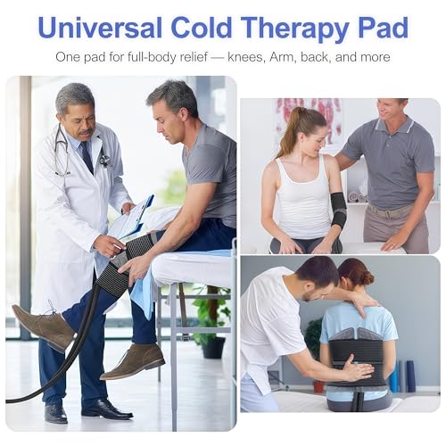 2026 Upgraded Ice Machine for Knee After Surgery, Portable Cold Therapy Machine with Timer, Silent Pump, Pain Relief System, Comfort Pad for Knees Waist Elbows Hip and Ankle, Dad Gifts & Mom Gifts