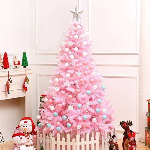 HHORD Best Choice Products Artificial Christmas Full Tree Festive Holiday Decoration W/Stand - Pink