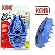 KONG - Zoom Groom Dog Brush, Groom and Massage While Removing Loose Hair and Dead Skin - Blue