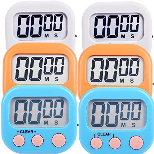 6 Pack Digital Kitchen Timer Magnetic Countdown Up Minute Second Timer (6)