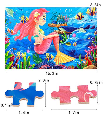 100/200 Pieces Kids Wooden Jigsaw Puzzle, Kids Educational Puzzles Toys to Develop Dexterity and Problem Solving, with a Storage Box