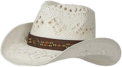 Port ClassicStraw Vented Shapeable Country Cowboy Hat w/Bead Band