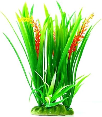 Aquarium Terrarium Wasserpflanze Grün 28cm auf Stein PF82: Amazon.de