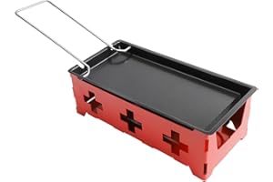 Portable Cheese Raclette Set with Candlelight Mini Melter Non-Stick Baking Tray Stove Carbon Steel Heat Insulation Wooden Han