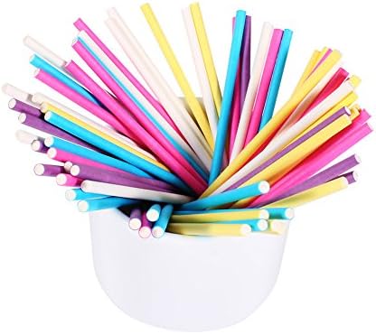 Sumint 200 Count 6 Inch Lollipop Sticks Paper Colorful Cake Pop Sticks, Multicolor