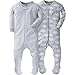 Gerber Baby Boys 2-Pack Footed Pajamas, clouds/stripes, 6 Months