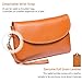 befen Full Grain Leather Wristlet Clutch Crossbody Phone Wallet, Mini Cross Body Purse with Shoulder Strap/Wrist Strap/Card Slots - Cognac Brown