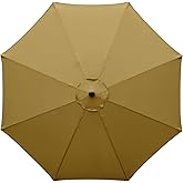 YOUGE OUTDOOR 10Feet Patio Umbrella Replacement Canopy, For 8 Ribs,Market and Table Umbrella Top,Universal Strong and Thick Umbrella Canopy,UV Protection,Canopy Only. (Coffee)