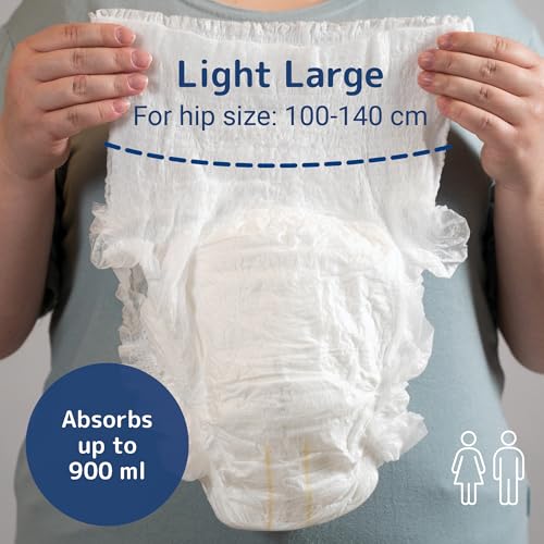 Abena Incontinence Pants Light, Eco-Labelled Incontinence Pants for Men & Women, Comfortable, Protective & Discreet, Fast Absorption, Sustainable Incontinence Pads - L0, 900ml, 40-56" Waist, 15PK