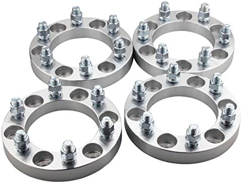 4pcs 1" 6x5.5 to 6x5.5 Wheel Spacers Adapters with 14x1.5 Studs for 6 Lug 6x139.7 Chevy Silverado 1500 1999-2016, C/K2500, Tahoe, Suburban, Express VAN 1500, Avalanche 1500, Astro