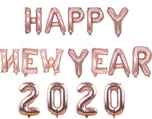 HLPDLQ Banner 14pcs 16inch Rose Gold Number 2020" Balloon Foil Baloons Celebration Merry Christmas Happy New Year Party Decorations Supplies