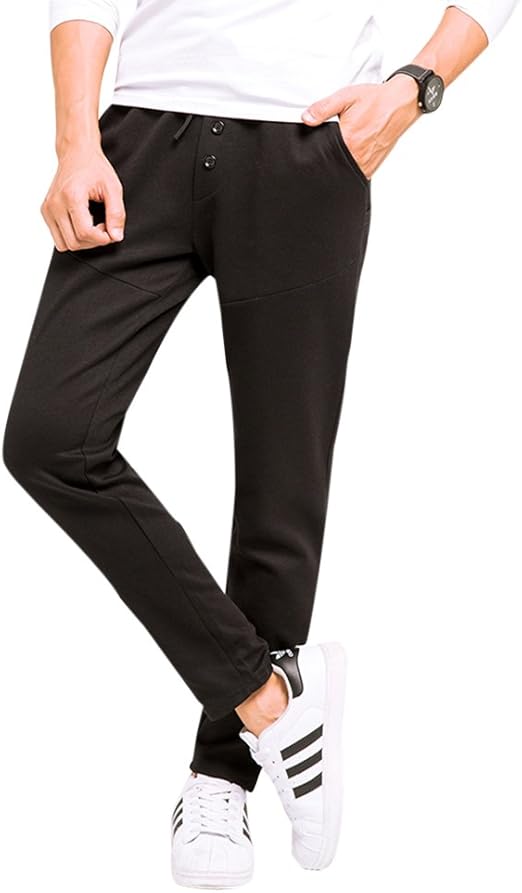 Men's Casual Elastic Waist Sport Jogging Trousers Track Pants Baggy